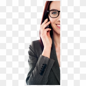 Transparent Girl On Phone Png - Girl With Specs Png, Png Download - woman png images