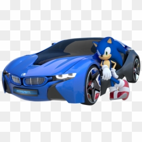 Sonic & Sega All-stars Racing Sonic 3d Blast Sonic - Sonic In A Car, HD Png Download - car blast png