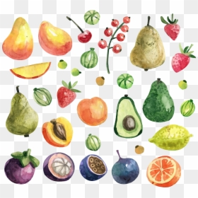 Fruits Clipart Watercolor - Watercolor Fruit Free Png, Transparent Png - fruits png image
