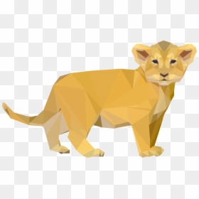 Low Poly Lion Cub Clip Arts - Lion Cub Clip Art, HD Png Download - lion in png