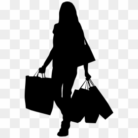 Bags Silhouette Bag Female Shopping With Clipart - Female Shopping Silhouette Png, Transparent Png - bag clipart png