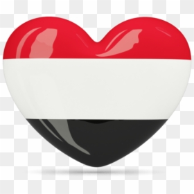 Yemen Flag In A Heart, HD Png Download - png format heart images