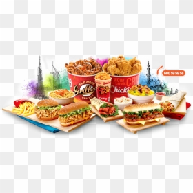 Fast Food Junk Food Hamburger Fried Chicken Kfc - Transparent Junk Food Png, Png Download - restaurant food images png