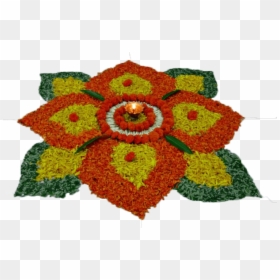 Rangoli Designs Png Clipart - Rangoli Of Marigold Flowers, Transparent Png - clipart designs png