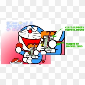Close Up Of Doraemon"s Hand Holding Glass Of Juice - Does Doraemon Have Fingers, HD Png Download - doraemon png images