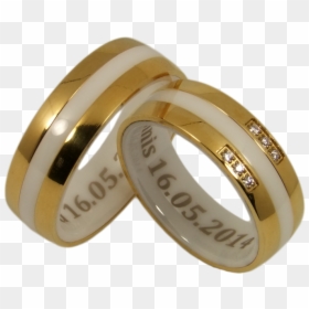 2 Couple Rings Ceramic And Stainless Steel - Keramik Trauringe, HD Png Download - couple rings png