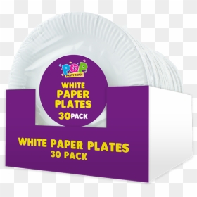 Disposable White Paper Plates 23cm - Box, HD Png Download - disposable plates png