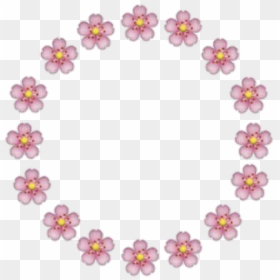 Flores Emoji Rosa Circulo Moldura Fofa - Circulo De Flores Png, Transparent Png - molduras flores png