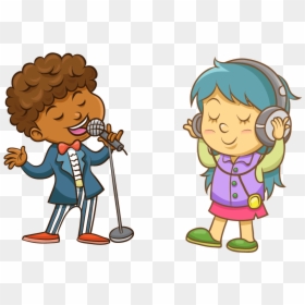 Cartoon Singing Song Illustration - Sing Clipart, HD Png Download - chicas png