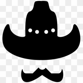 Cowboy Hat With Moustache Comments - Cowboy Hat And Mustache Svg, HD Png Download - sombrero vaquero png