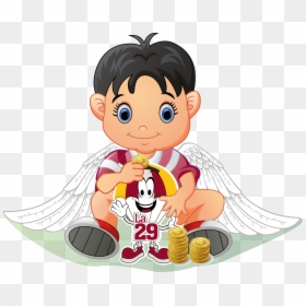 Cuenta Angelitos , Png Download - Cute Boy With Ball Cartoon, Transparent Png - angelitos png