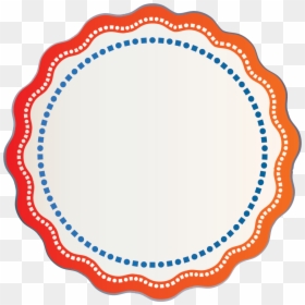 Red Orange Gradient Flower Outline With White Square - Circle Border Design Vector, HD Png Download - dot border png