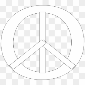 Peace Sign 19 Black White Line Art Christmas- - Peace Sign Green And Yellow, HD Png Download - protest sign png