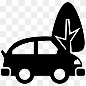 Car On City Street With A Tree - Electric Vehicle Icon Svg, HD Png Download - city street png