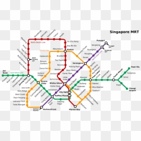 Singapore City Mrt Map, HD Png Download - mr t png