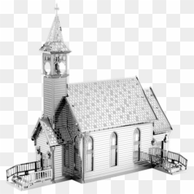 Picture Of The Old Country Church - Metal Earth Old Church, HD Png Download - 3d model png