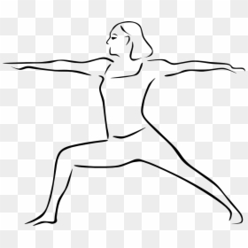 Warrior Ii Pose - Drawing Of Yoga Poses, HD Png Download - yoga poses png