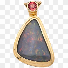Ladies Solid Multi Color Opal 18k Yellow Gold Pendant - Opal, HD Png Download - opal png