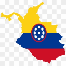 Flag-map Of The United States Of Colombia - Flag Map Of Colombia, HD Png Download - colombia map png