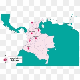 Transparent Map Of Spain Clipart - Medellin Colombia On A Map, HD Png Download - colombia map png
