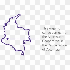 Cafe Femenino Origin Map Colombia - Mapa De Colombia Silueta, HD Png Download - colombia map png