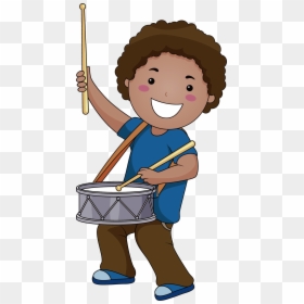 Musical Instrument Drawing Clip Art - Playing An Instrument Clipart, HD Png Download - drummer png