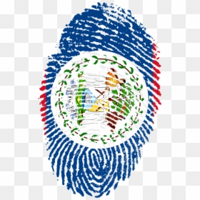 Belize, Flag, Fingerprint, Country, Pride, Identity - Belize Flag, HD Png Download - thumb print png