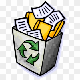 Vector Illustration Of Recycle Bin Container Holds - Waste Recycling, HD Png Download - paper vector png
