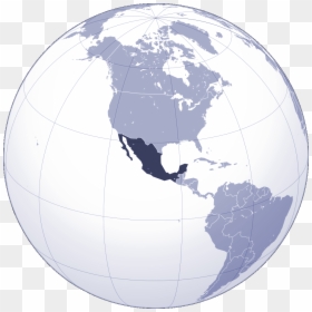 Where Is Mexico Located Large Map - Central America On A Globe, HD Png Download - mexico map png