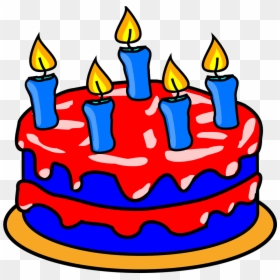 Pastel De Cumpleaños, Pastel, Rojo, Azul, Los Alimentos - Birthday Cake Clip Art, HD Png Download - pastel de cumpleaños png