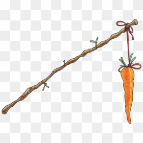 Carrot On Stick@2x - Carrot On Stick Png, Transparent Png - zanahoria png