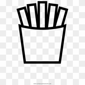 Papas-fritas Página Para Colorear - Black And White Mcdonalds Chips Cartoon, HD Png Download - papas fritas png