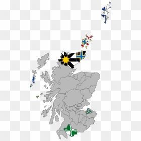 Scotland On Uk Map, HD Png Download - scottish flag png