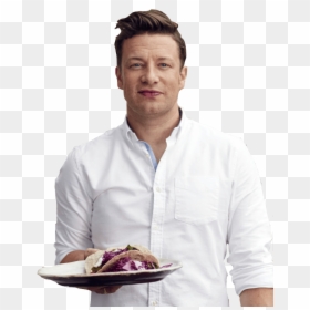 Jamie Oliver Holding Food - Jamie Oliver, HD Png Download - person leaning png