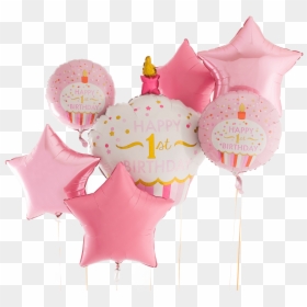 1st Birthday Pink Cupcake Bunch - Birthday Party, HD Png Download - pink cupcake png