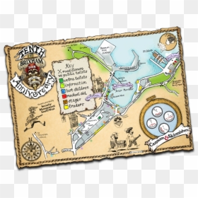 Brixham Pirate Festival Map, HD Png Download - pirate map png