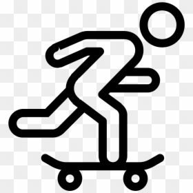 Skate Clipart Cool Person - Skateboarding Black And White Drawing, HD Png Download - skateboarding png