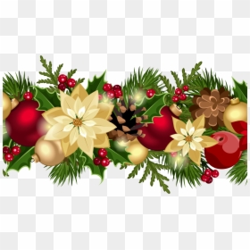 Poinsettia Clipart Xmas Decoration, HD Png Download - holly clipart png