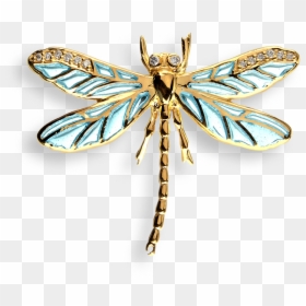 Nicole Barr Designs 18 Karat Gold Dragonfly Lapel Pin-blue - Gold Design Dragonfly Hd, HD Png Download - dragon fly png