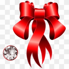 Red Bow With Diamond, HD Png Download - red ribbon png