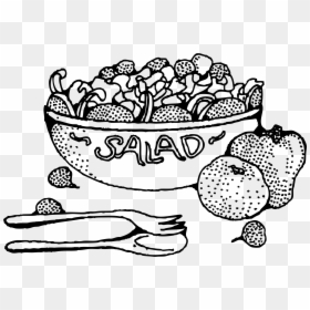 Salad Clipart Black And White, HD Png Download - salad png