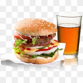 Burger And Coke Png, Transparent Png - hamburger png