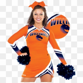 Cheerleader Uniform Ultrafuse Sublimation Layout Uniform - Orange And Teal Cheerleading Uniforms, HD Png Download - cheerleaders png
