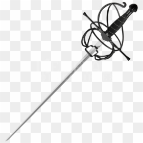 Black Wire Hilt Rapier - Black Rapier Sword, HD Png Download - rapier png