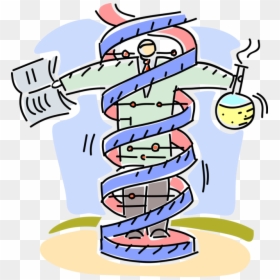 Vector Illustration Of Scientific Research With Double, HD Png Download - dna helix png
