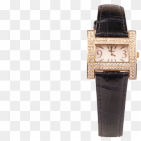 Women"s Rectangle Haute Horlogerie With Diamond Bezel - Strap, HD Png Download - leather strap png