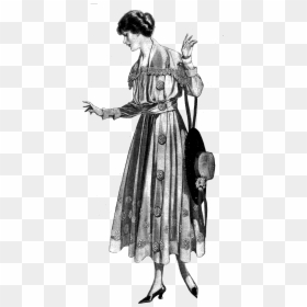 Vintage Dress Fashion Clip Art - Fashion Illustration Vintage Dress Png, Transparent Png - dress clipart png