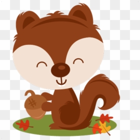 Cute Fall Clipart Free - Squirrel Fall Clip Art, HD Png Download - fall clipart png