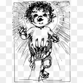 Baby In A Hand - Odd Drawing, HD Png Download - creepy hand png