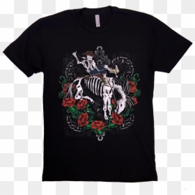 Gary Allan Black Skeleton And Roses Tee"  Title="gary - Gym Class Heroes Shirt, HD Png Download - skelton png